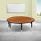 Flash Furniture Round 60 W, 60 L, 25.25 H, Chrome, Laminate, Particleboard, Steel, Wood Grain XU-GRP-A60-HCIRC-OAK-T-P-GG - alternate 1